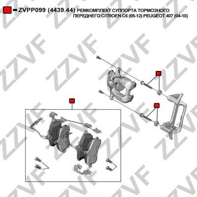ZZVF ZVPP099 Repair Kit, brake caliper ZVPP099