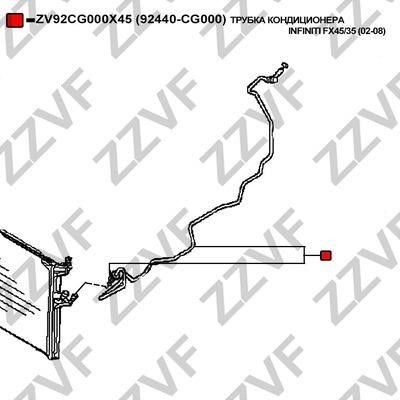 High Pressure Line, air conditioning ZZVF ZV92CG000X45
