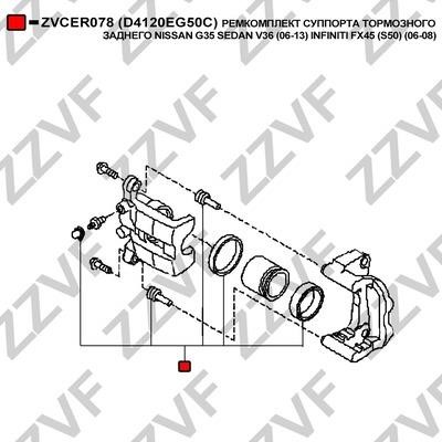 ZZVF ZVCER078 Repair Kit, brake caliper ZVCER078