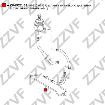 Hydraulic Hose, steering system ZZVF ZV4922J51