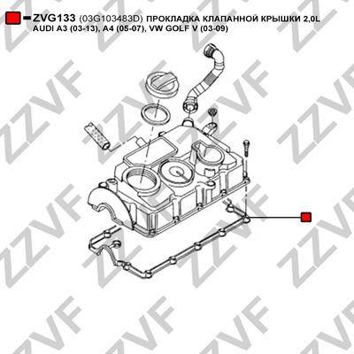 ZZVF ZVG133 Gasket, cylinder head cover ZVG133