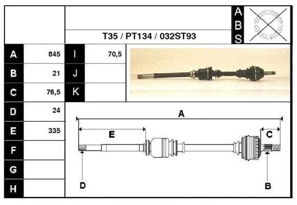 Technik'a 28032 Drive shaft 28032