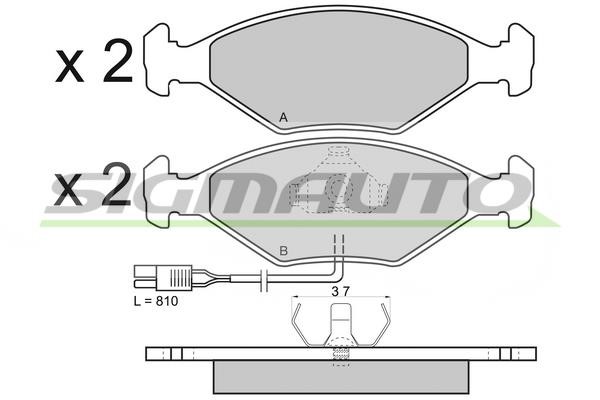 Sigmauto SPA343 Brake Pad Set, disc brake SPA343