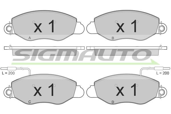 Sigmauto SPB016 Brake Pad Set, disc brake SPB016