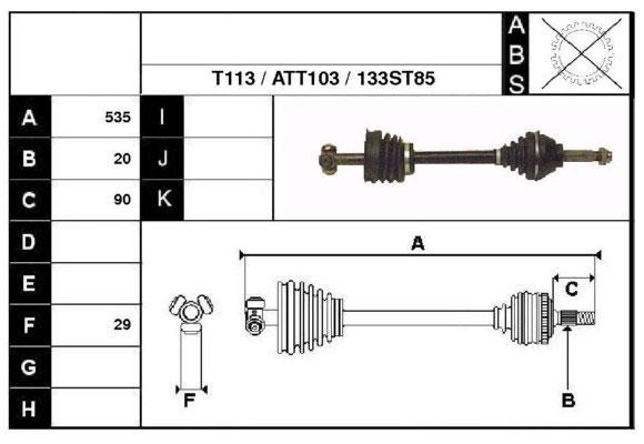 Technik'a 47133 Drive shaft 47133