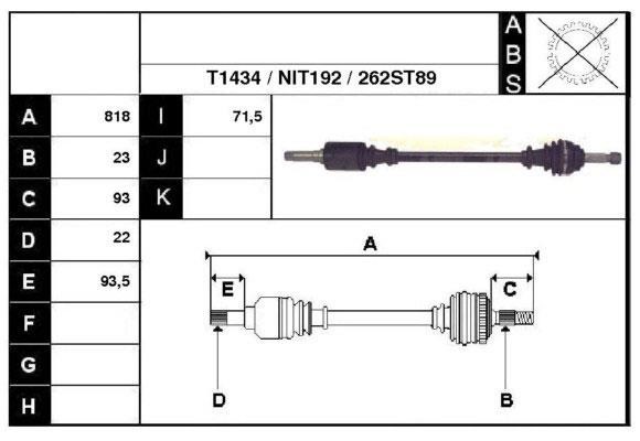 Technik'a 87262 Drive shaft 87262