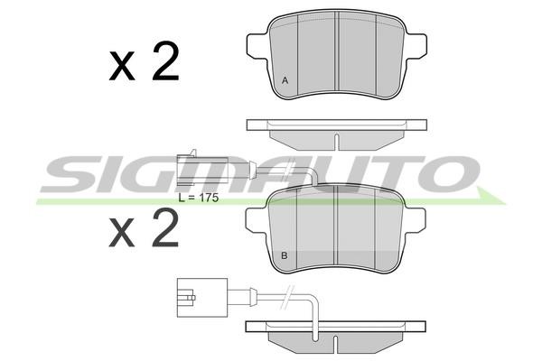 Sigmauto SPB438 Brake Pad Set, disc brake SPB438