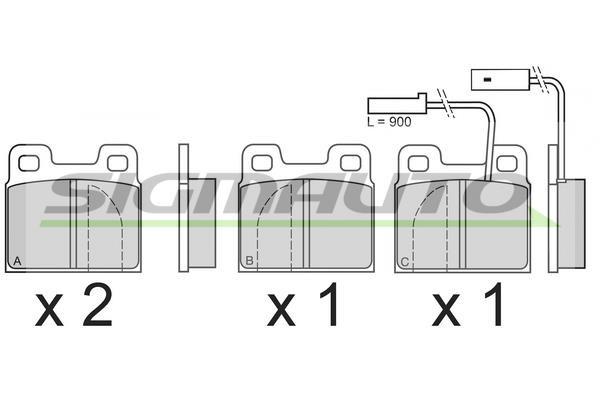 Sigmauto SPA607 Brake Pad Set, disc brake SPA607