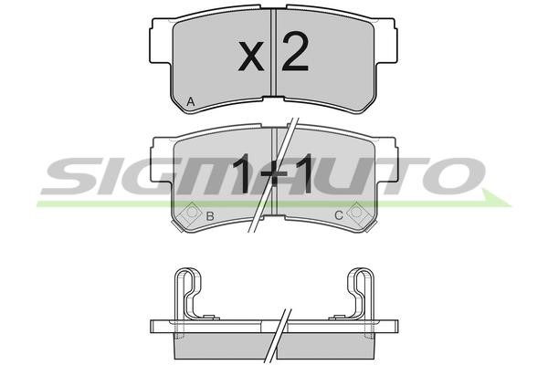 Sigmauto SPB043 Brake Pad Set, disc brake SPB043