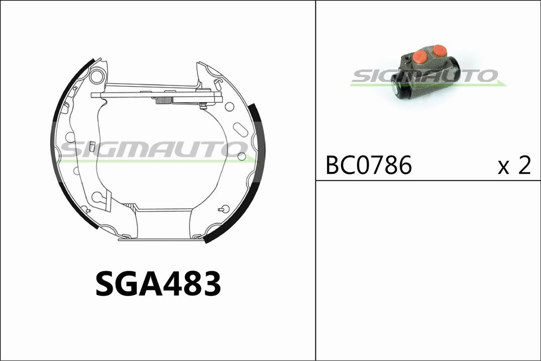 Sigmauto SGA483 Brake shoe set SGA483