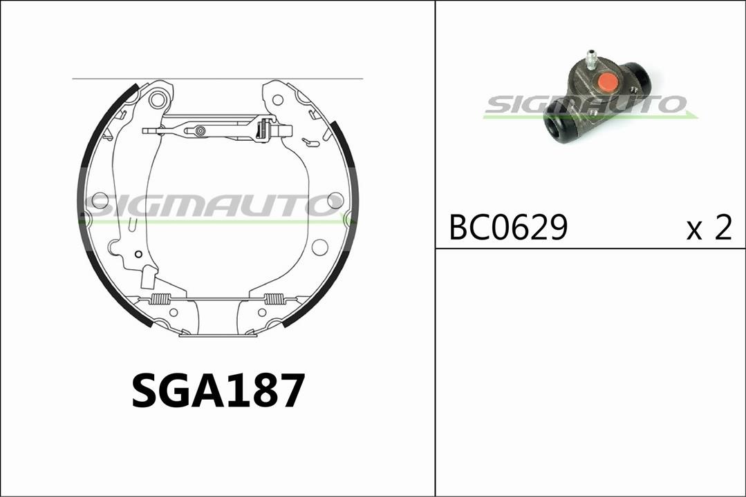 Sigmauto SGA187 Brake shoe set SGA187