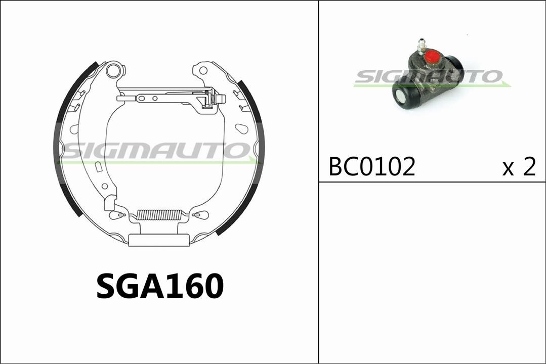 Sigmauto SGA160 Brake shoe set SGA160