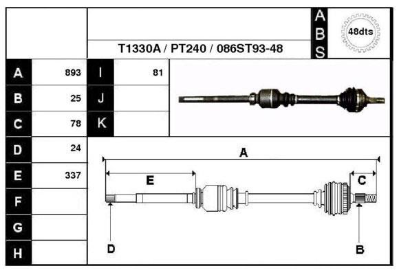 Technik'a 28086A Drive shaft 28086A