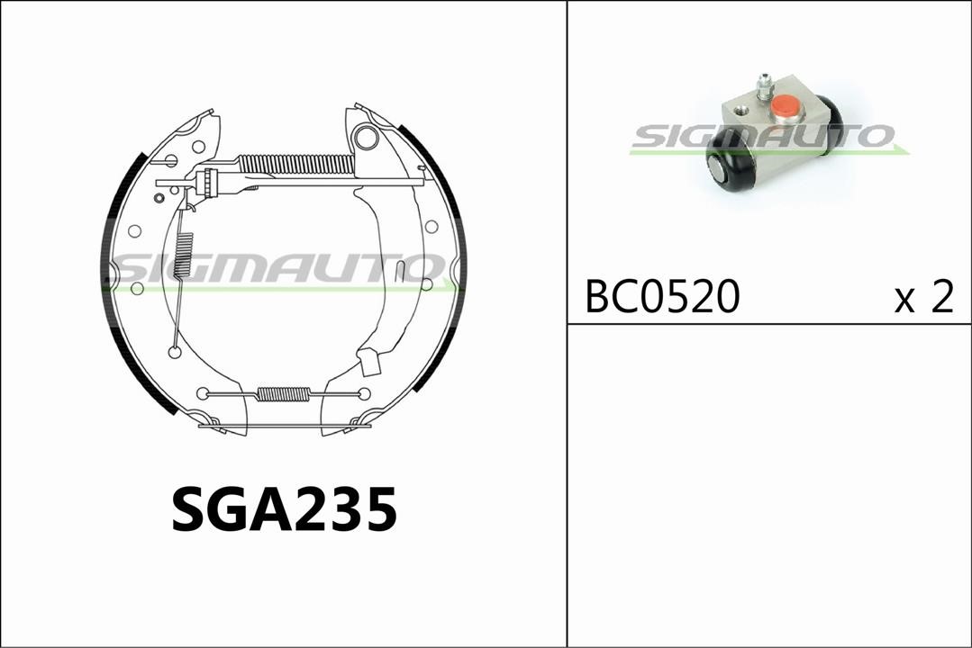 Sigmauto SGA235 Brake shoe set SGA235