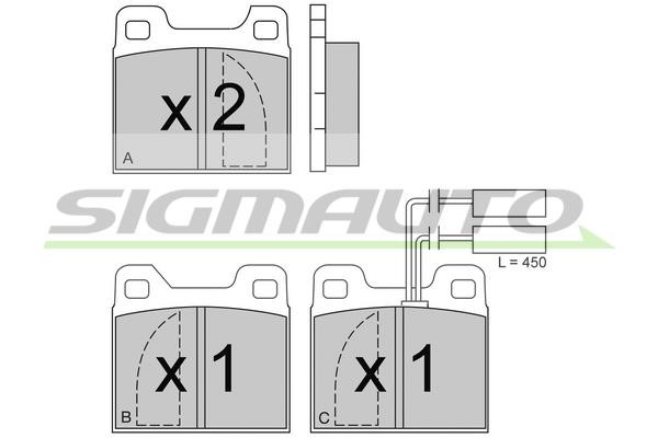 Sigmauto SPA225 Brake Pad Set, disc brake SPA225