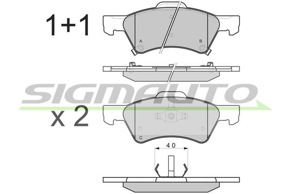 Sigmauto SPB222 Brake Pad Set, disc brake SPB222