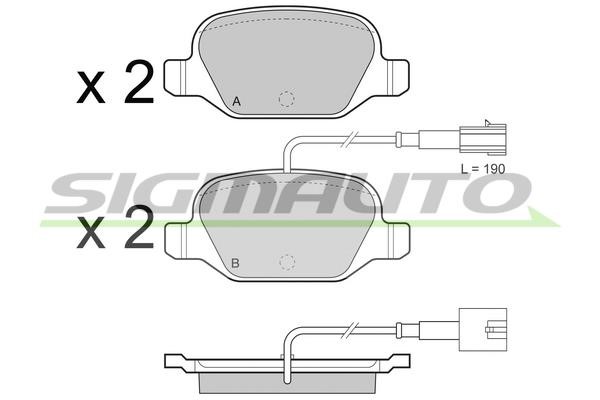 Sigmauto SPB489 Brake Pad Set, disc brake SPB489