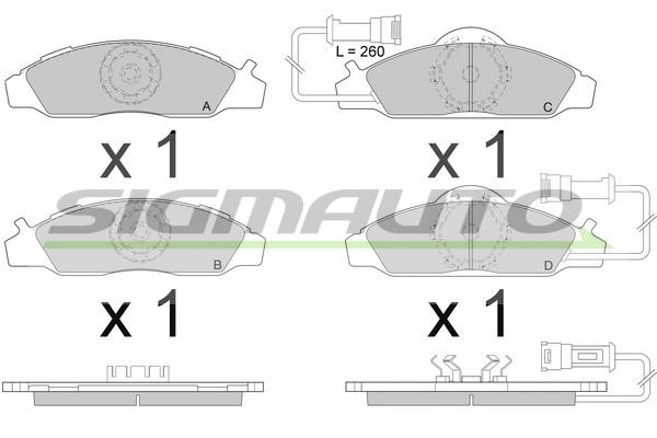 Sigmauto SPA955 Brake Pad Set, disc brake SPA955