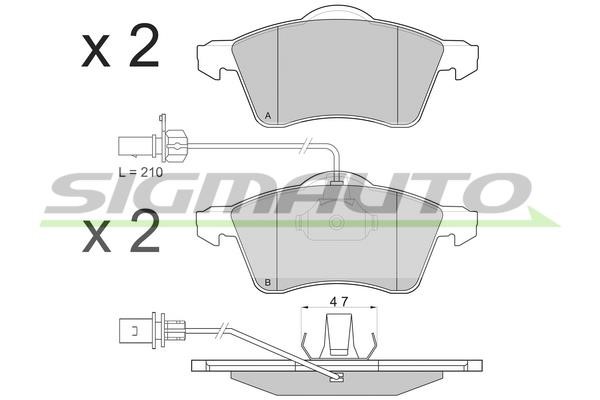 Sigmauto SPA868 Brake Pad Set, disc brake SPA868