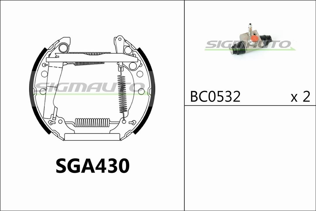 Sigmauto SGA430 Brake shoe set SGA430