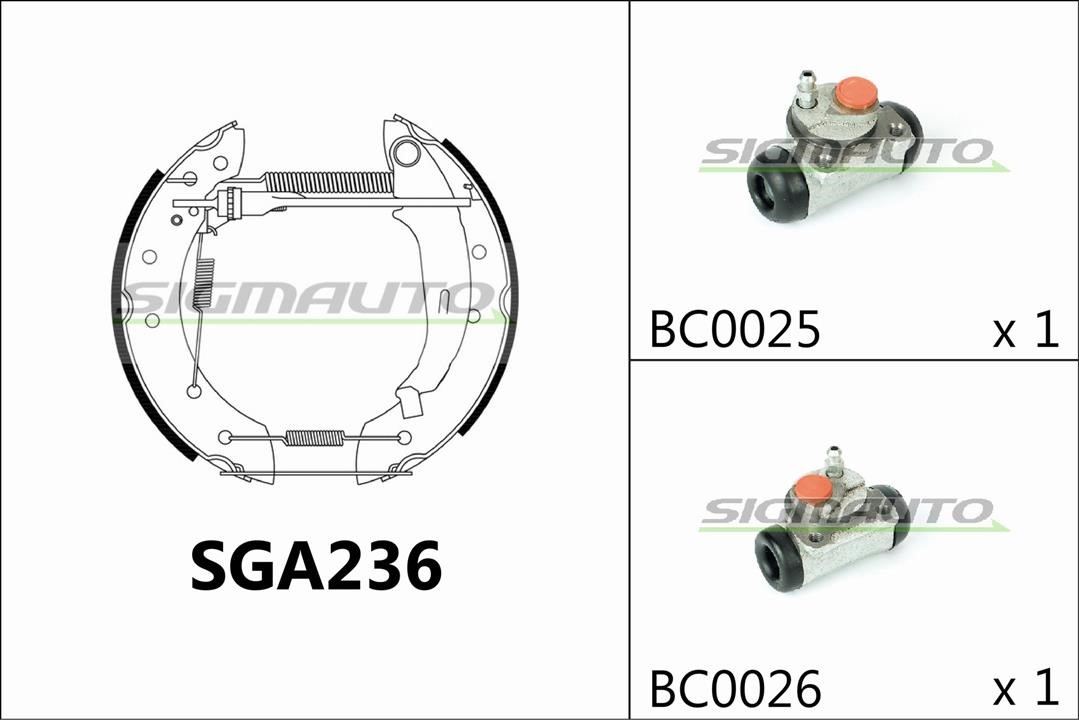 Sigmauto SGA236 Brake shoe set SGA236