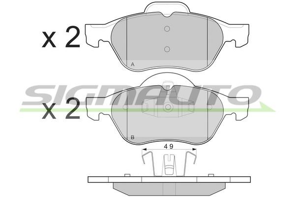 Sigmauto SPB264 Brake Pad Set, disc brake SPB264