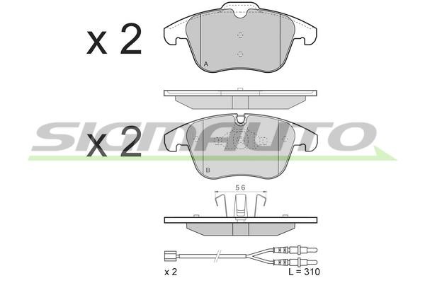 Sigmauto SPB487 Brake Pad Set, disc brake SPB487