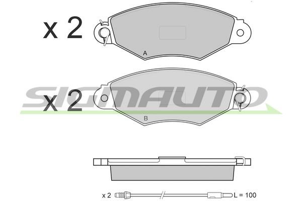 Sigmauto SPB019 Brake Pad Set, disc brake SPB019