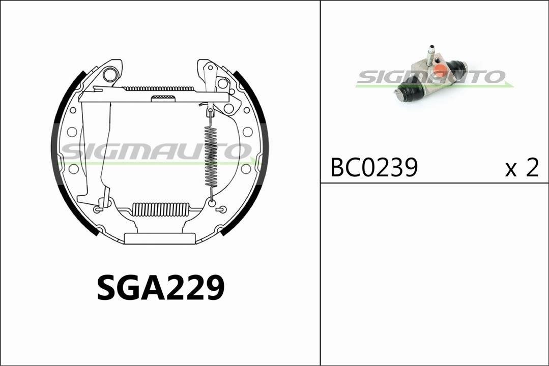 Sigmauto SGA229 Brake shoe set SGA229