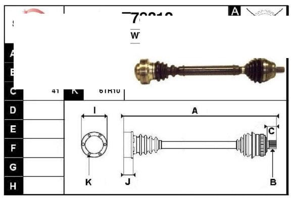 Technik'a 67312 Drive shaft 67312