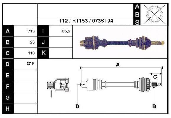 Technik'a 38073 Drive shaft 38073