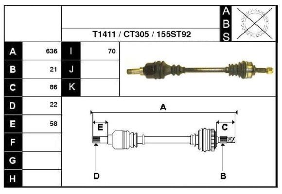 Technik'a 18155 Drive shaft 18155