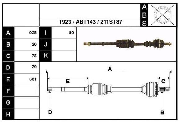 Technik'a 67211 Drive shaft 67211