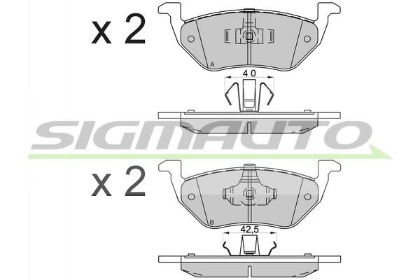 Sigmauto SPB587 Brake Pad Set, disc brake SPB587