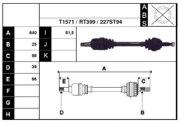 Technik'a 38227 Drive shaft 38227