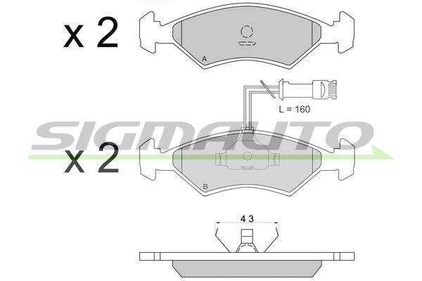 Sigmauto SPA163 Brake Pad Set, disc brake SPA163