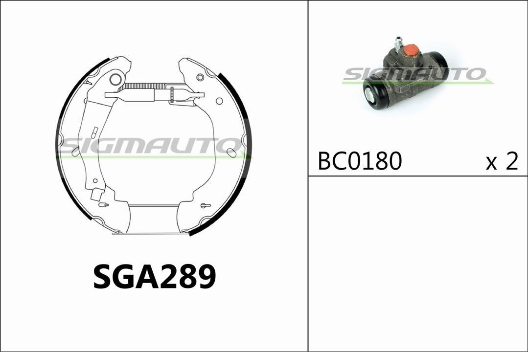 Sigmauto SGA289 Brake shoe set SGA289