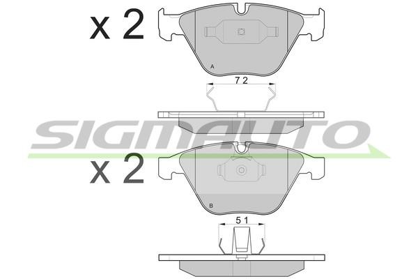 Sigmauto SPB073 Brake Pad Set, disc brake SPB073