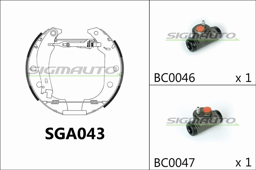 Sigmauto SGA043 Brake shoe set SGA043