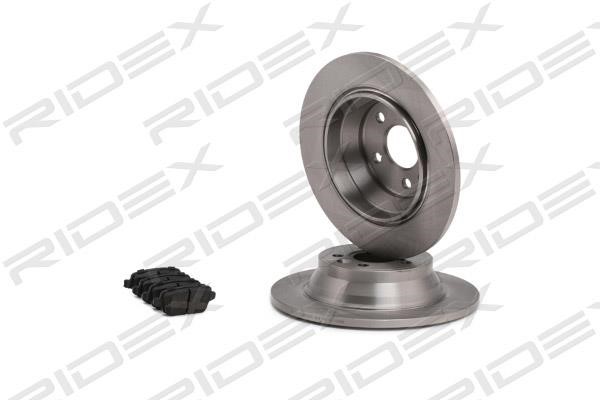 Brake discs with pads rear non-ventilated, set Ridex 3405B0270