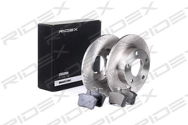 Ridex 3405B0255 Brake discs with pads rear non-ventilated, set 3405B0255