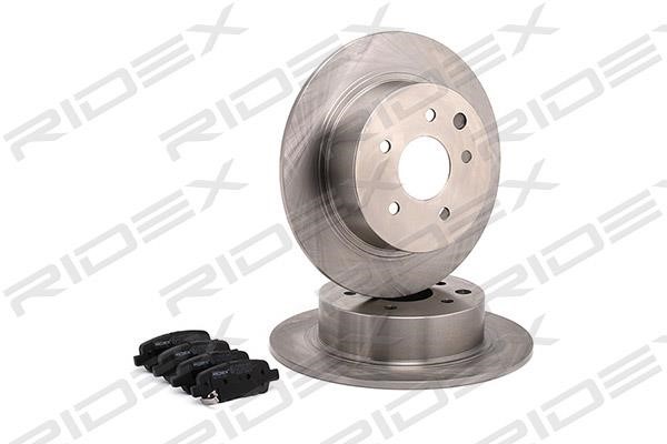 Brake discs with pads rear non-ventilated, set Ridex 3405B0280