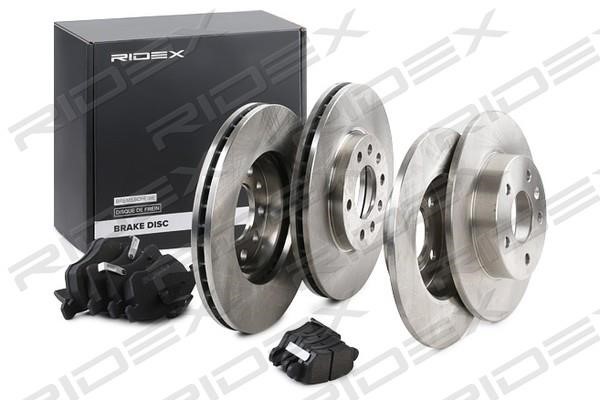 Ridex 3405B0384 Brake discs with pads rear non-ventilated, set 3405B0384