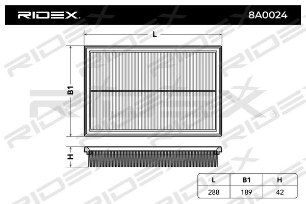 Ridex 8A0024 Air filter 8A0024