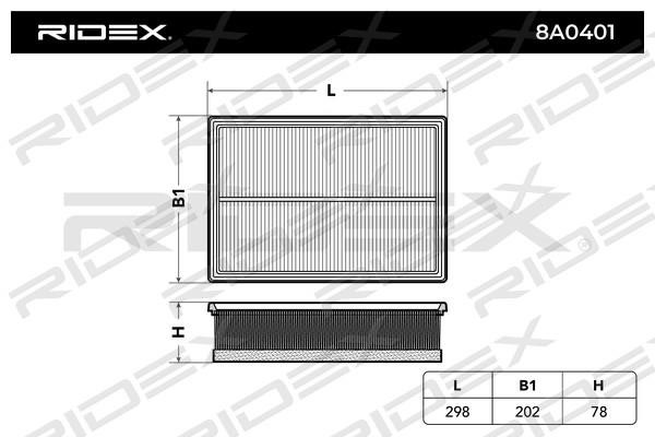 Air filter Ridex 8A0401