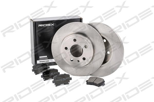 Ridex 3405B0186 Brake discs with pads rear non-ventilated, set 3405B0186