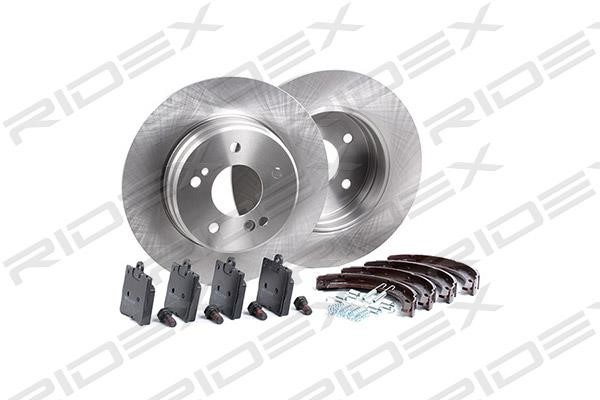 Brake discs with pads rear non-ventilated, set Ridex 3405B0063
