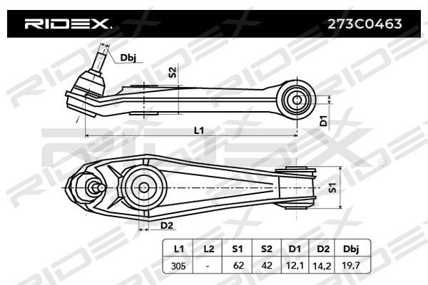 Ridex 273C0463 Track Control Arm 273C0463