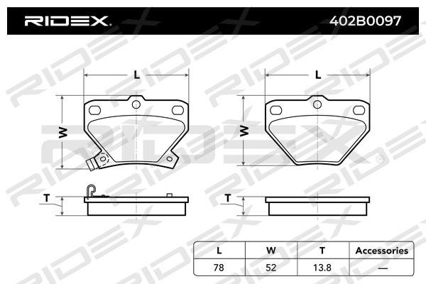 Ridex 402B0097 Brake Pad Set, disc brake 402B0097