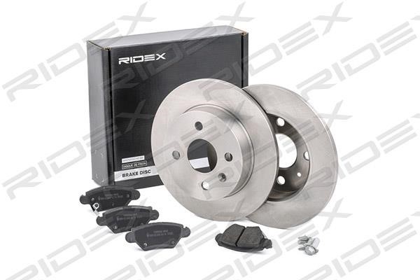 Ridex 3405B0081 Brake discs with pads rear non-ventilated, set 3405B0081